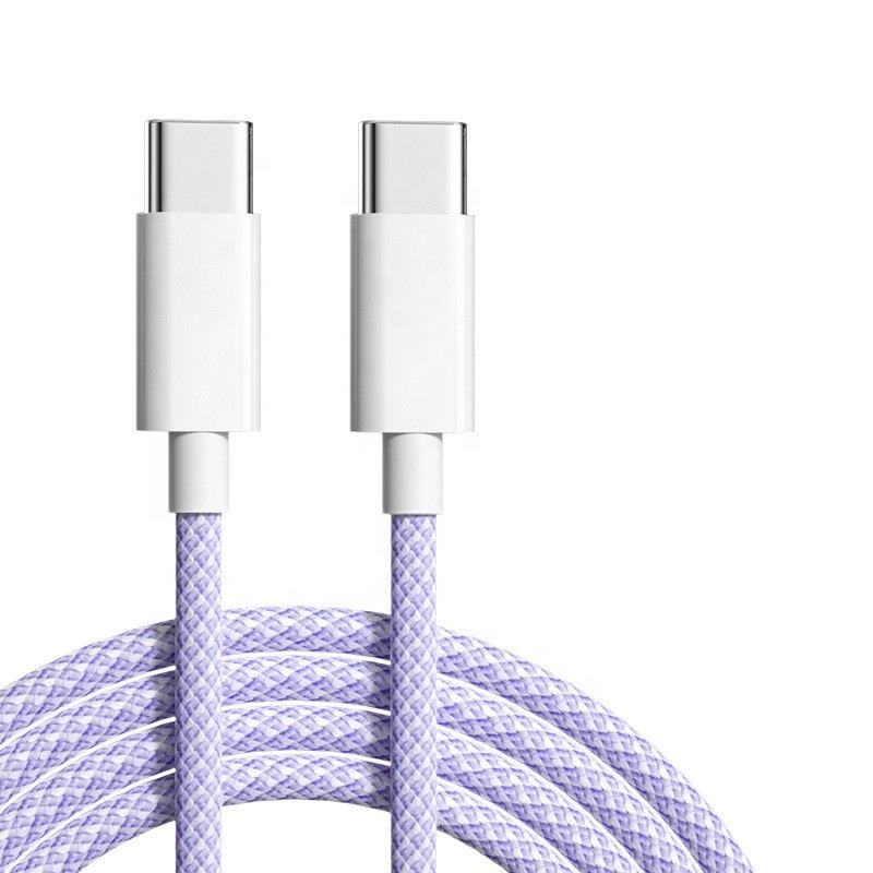 Nylon braided C to C 60W 3A 20V fast charging USB TYPE C cable